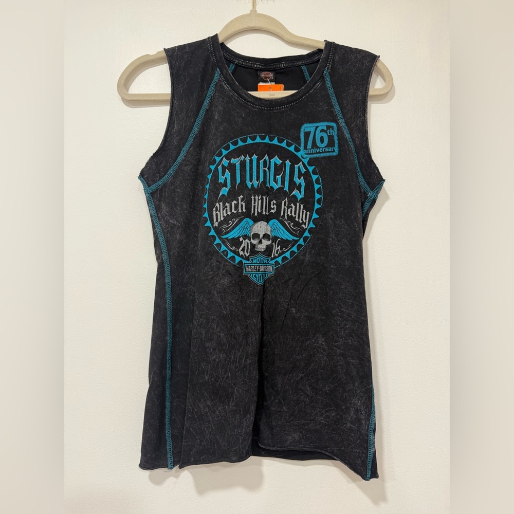 Harley-Davidson Black and Blue Graphic Tank Top- NWT